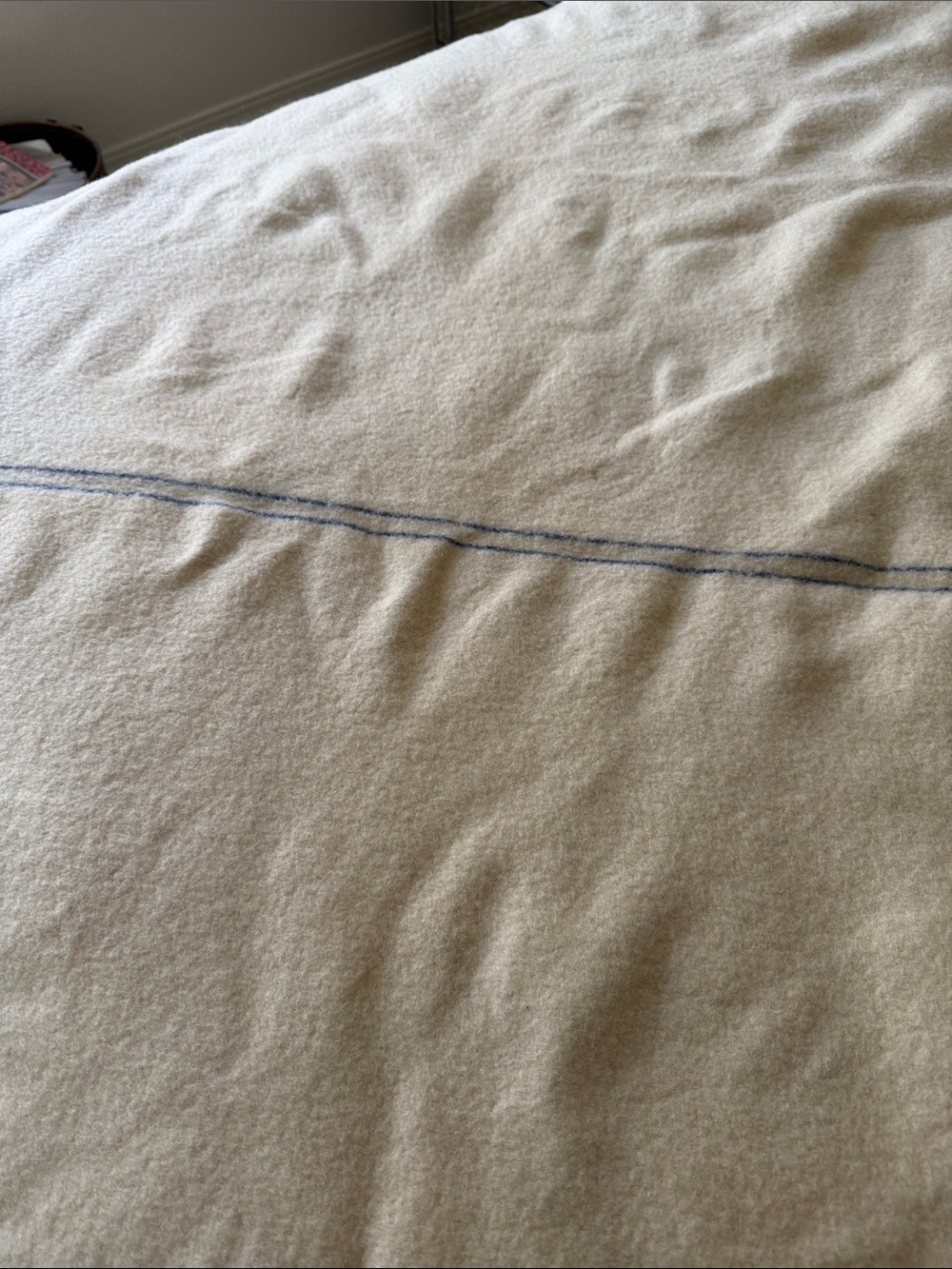 Vintage wool navy blanket